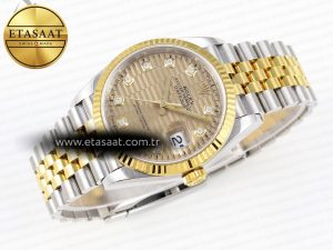 ROLEX DATEJUST STEEL YG TEXTURED DIAMONDS VS3235 - Görsel 6