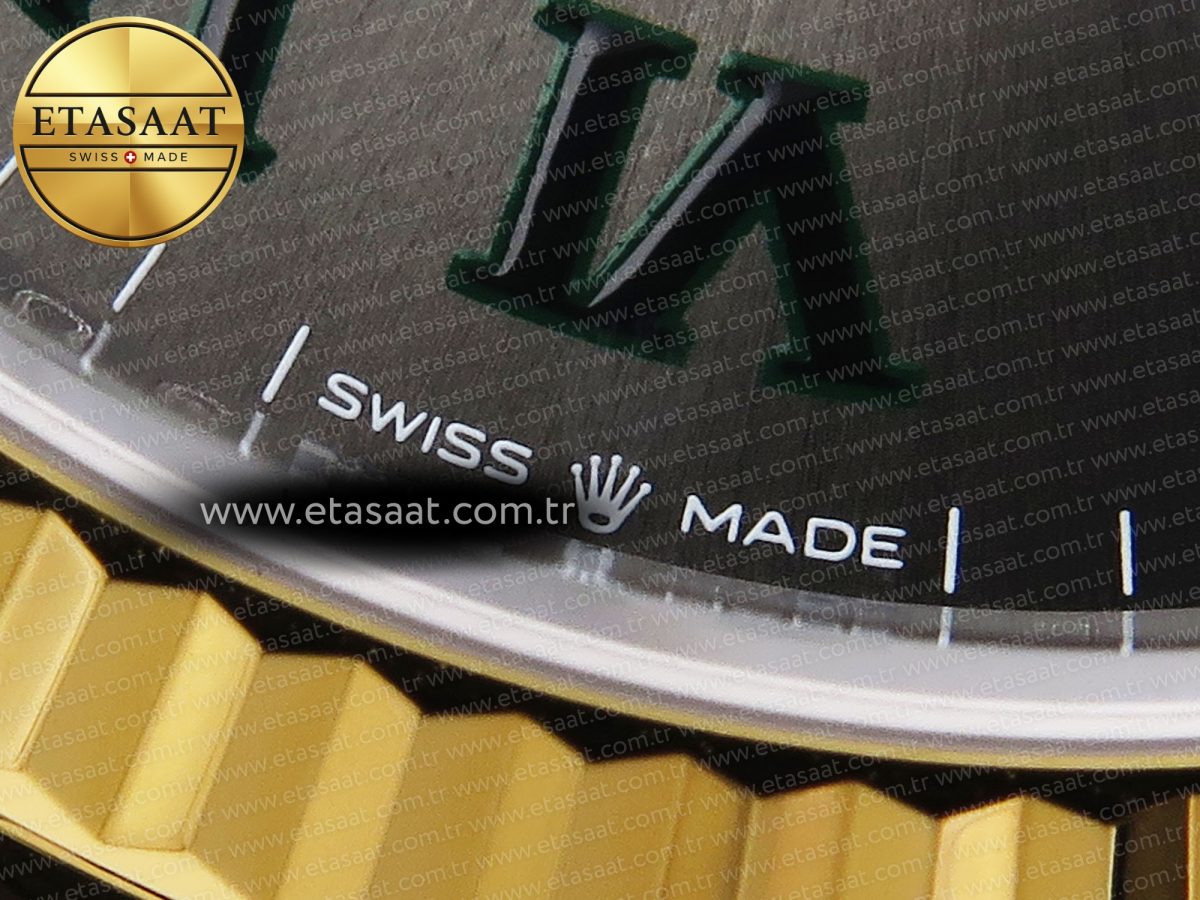Rolex DateJust 36 SS/RG 126231 Gray Dial Green Roman Marker on Jubilee Bracelet VS3235 - Görsel 13