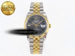 Rolex DateJust 36 SS/RG 126231 Gray Dial Green Roman Marker on Jubilee Bracelet VS3235 - Görsel 3