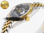 Rolex DateJust 36 SS/RG 126231 Gray Dial Green Roman Marker on Jubilee Bracelet VS3235 - Görsel 8