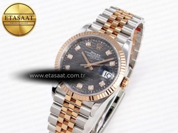 DateJust 36 SS/RG 126231 VSF 1:1 Best Edition 904L Steel Gray Textured Diamonds Dial on Jubilee Bracelet VS3235