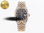 DateJust 36 SS/RG 126231 VSF 1:1 Best Edition 904L Steel Gray Textured Diamonds Dial on Jubilee Bracelet VS3235 - Görsel 3