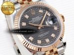 Rolex DateJust 36 SS/RG 126231 Gray Textured Diamonds Dial on Jubilee VS3235 - Görsel 5
