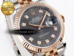 DateJust 36 SS/RG 126231 VSF 1:1 Best Edition 904L Steel Gray Textured Diamonds Dial on Jubilee Bracelet VS3235 - Görsel 5