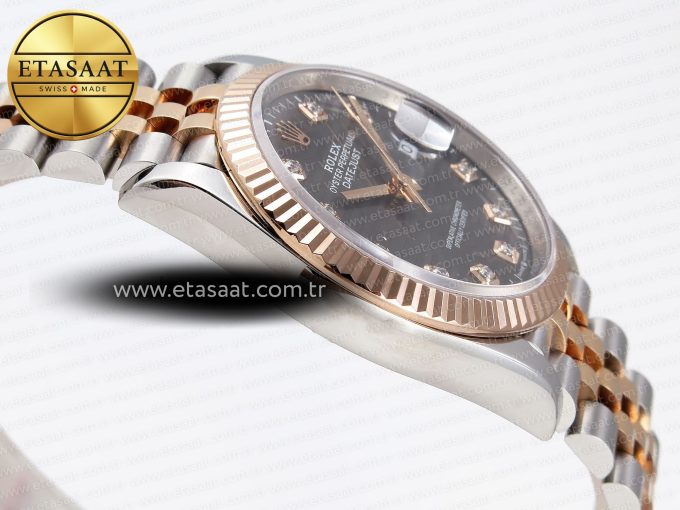 DateJust 36 SS/RG 126231 VSF 1:1 Best Edition 904L Steel Gray Textured Diamonds Dial on Jubilee Bracelet VS3235 - Görsel 9
