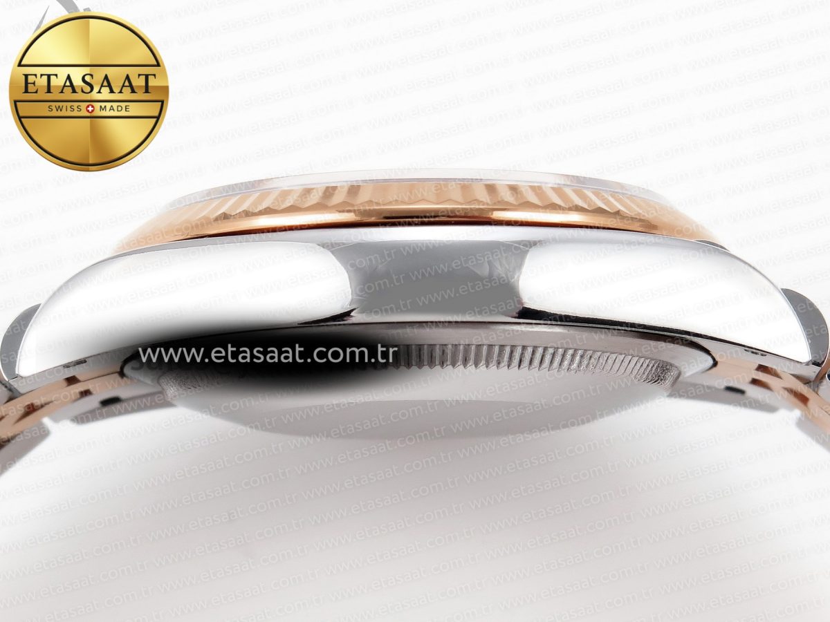 Rolex DateJust 36 SS/RG 126231 Gray Textured Stick Dial on Jubilee Bracelet VS3235 - Görsel 15