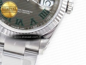 DateJust 41 126330 904L SS VSF 1:1 Best Edition Gray Dial Green Roman on Oyster Bracelet VS3235 - Görsel 13