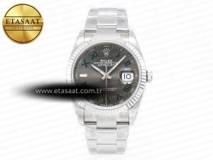 DateJust 41 126330 904L SS VSF 1:1 Best Edition Gray Dial Green Roman on Oyster Bracelet VS3235 - Görsel 3
