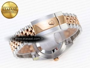 DATEJUST 41 126331 VSF 1:1 BEST EDITION 904L STEEL GRAY TEXTURED DIAL ON SS/RG JUBILEE BRACELET VS3235 - Görsel 16