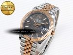 DATEJUST 41 126331 VSF 1:1 BEST EDITION 904L STEEL GRAY TEXTURED DIAL ON SS/RG JUBILEE BRACELET VS3235 - Görsel 2