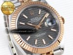 DATEJUST 41 126331 VSF 1:1 BEST EDITION 904L STEEL GRAY TEXTURED DIAL ON SS/RG JUBILEE BRACELET VS3235 - Görsel 5