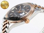 DATEJUST 41 126331 VSF 1:1 BEST EDITION 904L STEEL GRAY TEXTURED DIAL ON SS/RG JUBILEE BRACELET VS3235 - Görsel 8