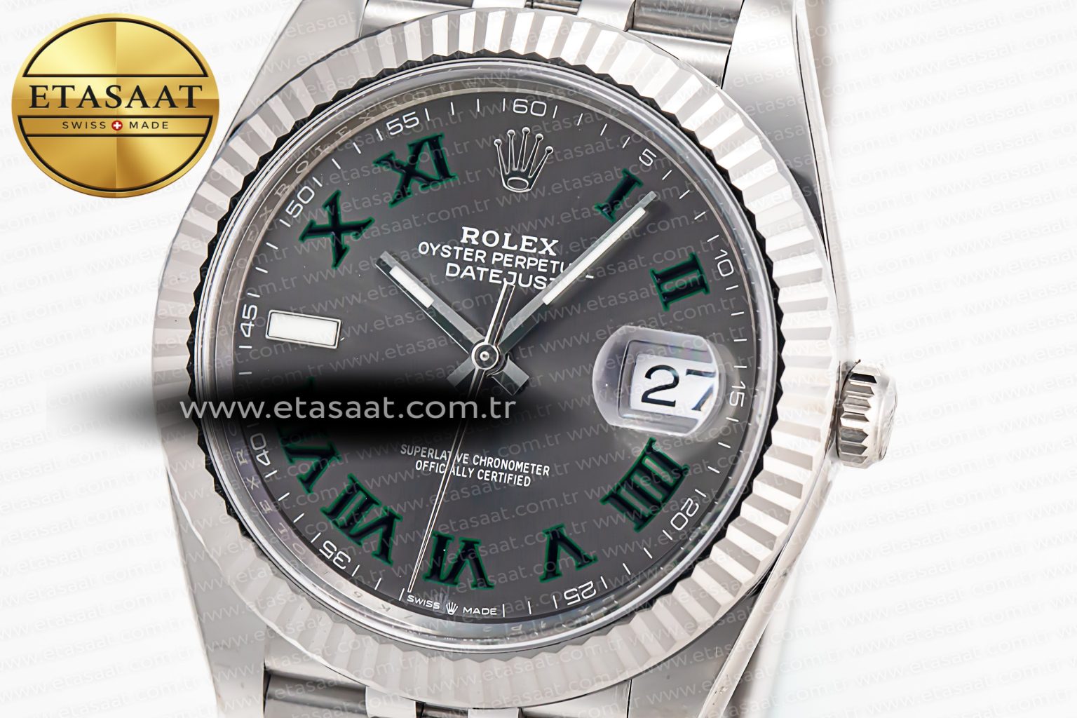 DateJust 41 126334 904L SS Clean Factory Best Edition Wimbledon Dial on Jubilee Bracelet VR3235 - Görsel 6