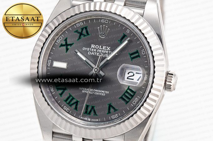 DateJust 41 126334 904L SS Clean Factory Best Edition Wimbledon Dial on Jubilee Bracelet VR3235 - Görsel 6