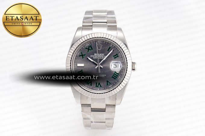 DateJust 41 126334 904L SS Clean Factory Best Edition Wimbledon Dial on Oyster Bracelet VR3235 - Görsel 3