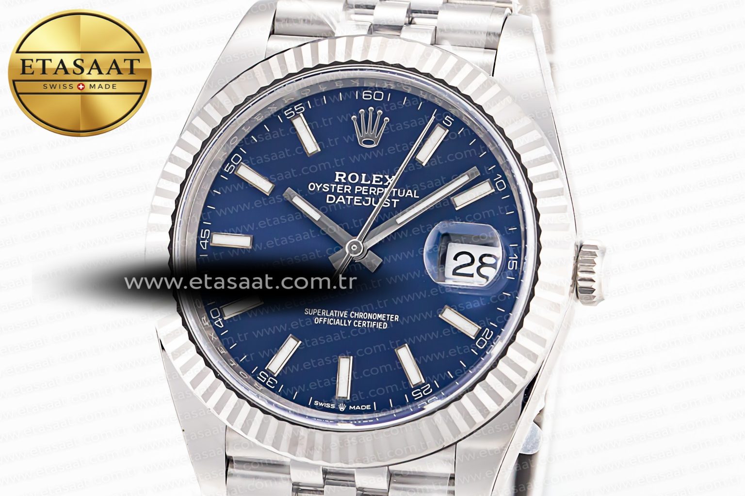DateJust 41 126334 Clean 1:1 Best Edition 904L Steel Blue Stick Dial on Jubilee Bracelet VR3235 - Görsel 4