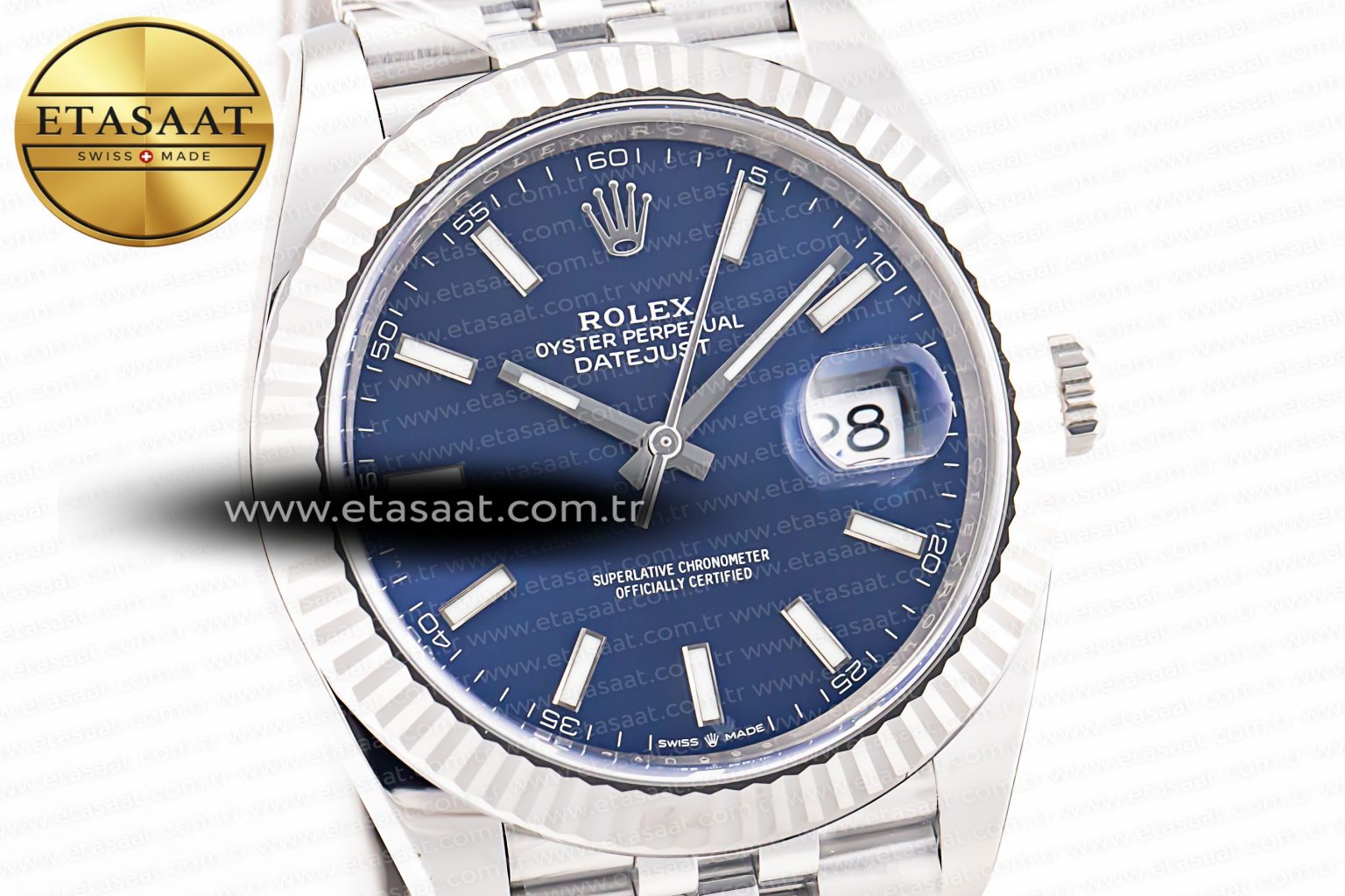 DateJust 41 126334 Clean 1:1 Best Edition 904L Steel Blue Stick Dial on Jubilee Bracelet VR3235 - Görsel 6