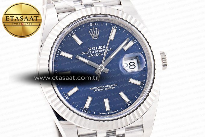DateJust 41 126334 Clean 1:1 Best Edition 904L Steel Blue Stick Dial on Jubilee Bracelet VR3235 - Görsel 6