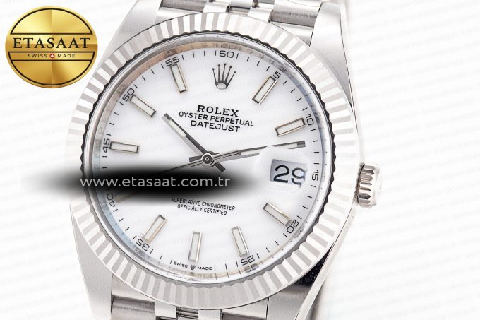DateJust 41 126334 Clean 1:1 Best Edition 904L Steel White Stick Dial on Jubilee Bracelet VR3235 - Görsel 4