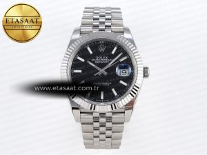 DATEJUST 41MM 126334 904 SS ARF 1:1 BEST EDITION BLACK DIAL STICKS MARKERS ON JUBILEE BRACELET SH3235 - Görsel 3