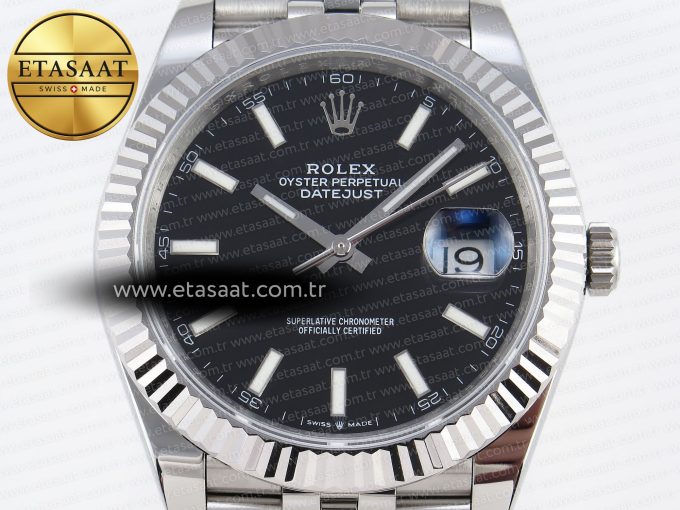 DATEJUST 41MM 126334 904 SS ARF 1:1 BEST EDITION BLACK DIAL STICKS MARKERS ON JUBILEE BRACELET SH3235 - Görsel 4
