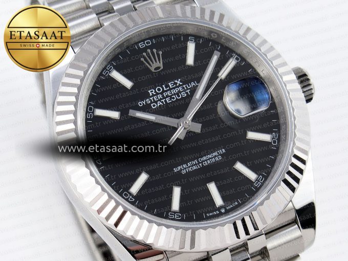 DATEJUST 41MM 126334 904 SS ARF 1:1 BEST EDITION BLACK DIAL STICKS MARKERS ON JUBILEE BRACELET SH3235 - Görsel 5