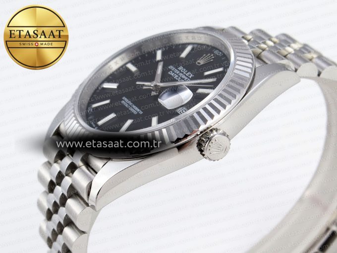 DATEJUST 41MM 126334 904 SS ARF 1:1 BEST EDITION BLACK DIAL STICKS MARKERS ON JUBILEE BRACELET SH3235 - Görsel 8