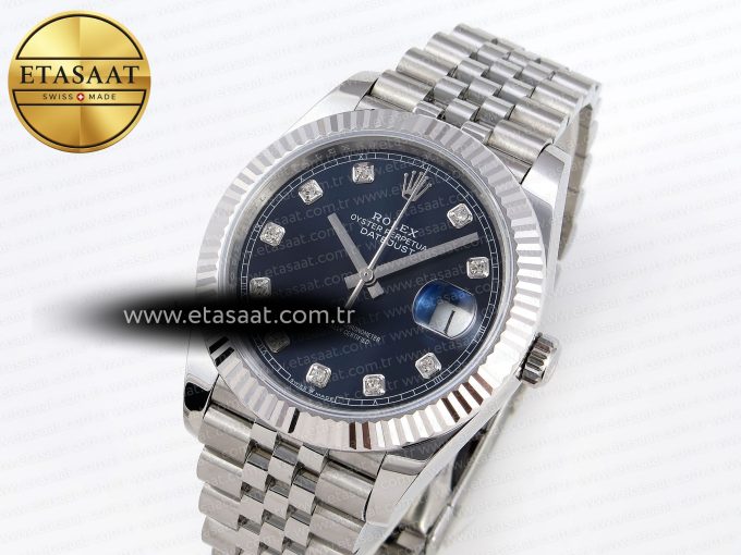 DATEJUST 41MM 126334 904 SS ARF 1:1 BEST EDITION BLUE DIAL DIAMONDS MARKERS ON JUBILEE BRACELET SH3235 - Görsel 2
