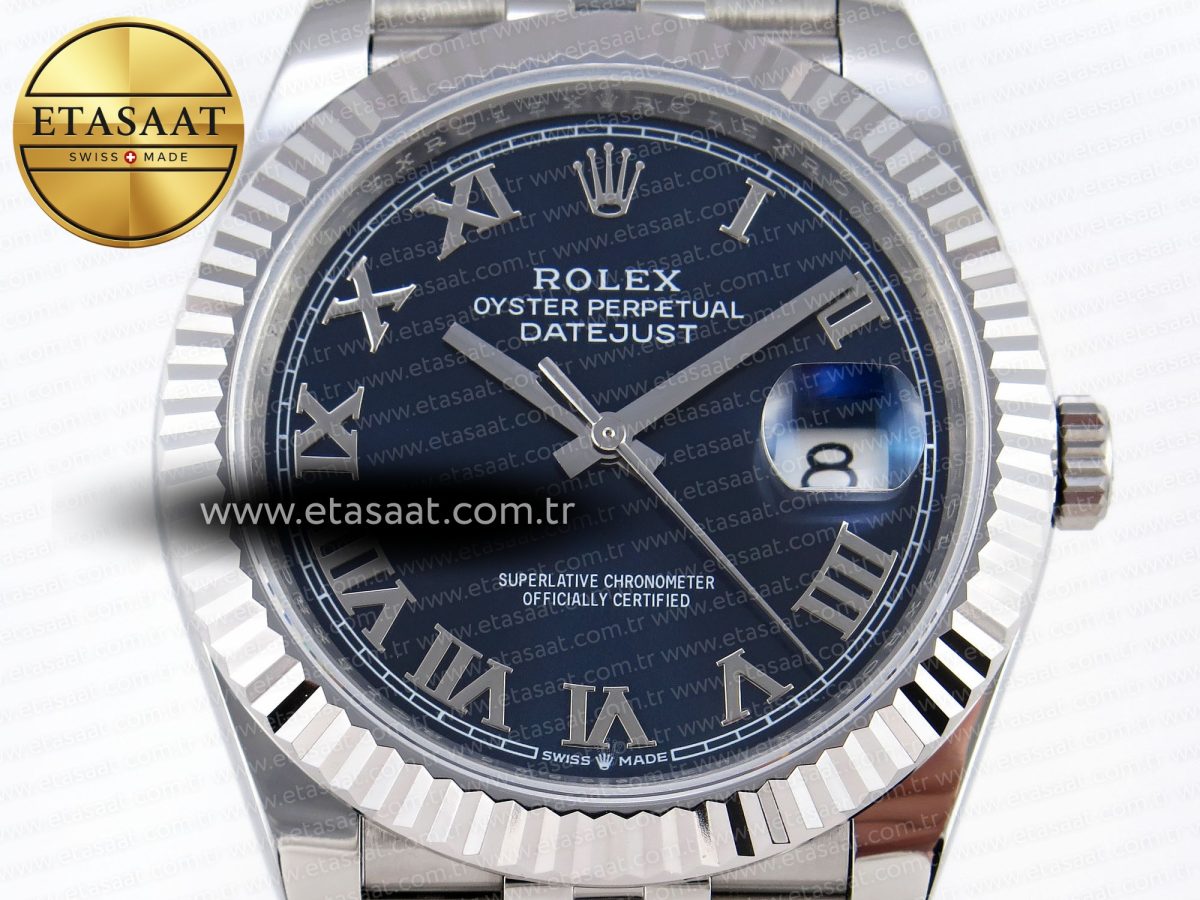Rolex DATEJUST 41MM 126334 BLUE DIAL ROMAN MARKERS ON JUBILEE SH3235 - Görsel 4