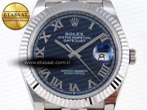 DATEJUST 41MM 126334 904 SS ARF 1:1 BEST EDITION BLUE DIAL ROMAN MARKERS ON JUBILEE BRACELET SH3235 - Görsel 4