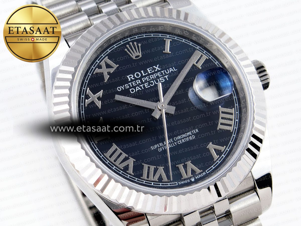 Rolex DATEJUST 41MM 126334 BLUE DIAL ROMAN MARKERS ON JUBILEE SH3235 - Görsel 5