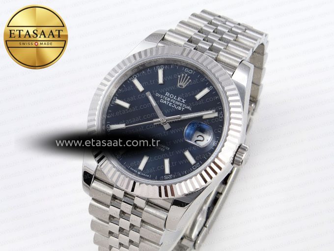 DATEJUST 41MM 126334 904 SS ARF 1:1 BEST EDITION BLUE DIAL STICKS MARKERS ON JUBILEE BRACELET SH3235 - Görsel 1