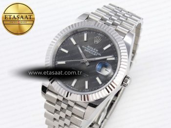 DATEJUST 41MM 126334 904 SS ARF 1:1 BEST EDITION GRAY DIAL STICKS MARKERS ON JUBILEE BRACELET SH3235
