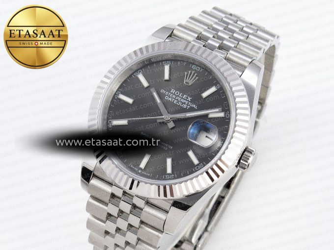 DATEJUST 41MM 126334 904 SS ARF 1:1 BEST EDITION GRAY DIAL STICKS MARKERS ON JUBILEE BRACELET SH3235 - Görsel 1