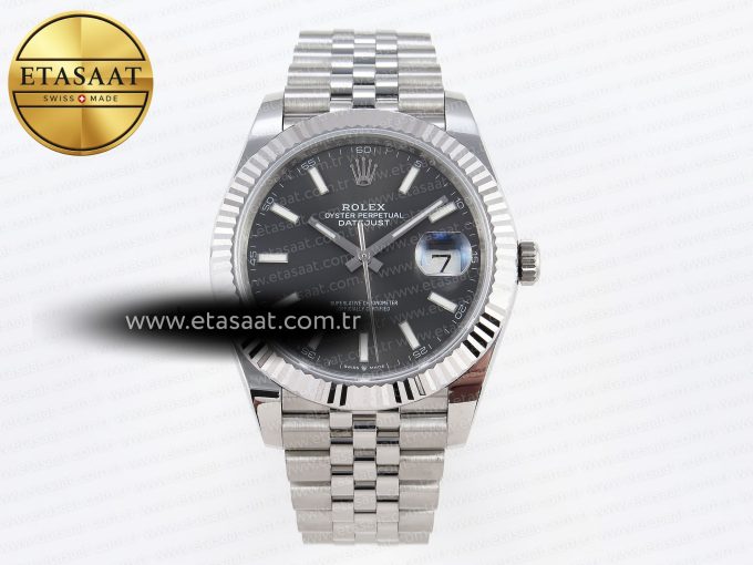 DATEJUST 41MM 126334 904 SS ARF 1:1 BEST EDITION GRAY DIAL STICKS MARKERS ON JUBILEE BRACELET SH3235 - Görsel 3