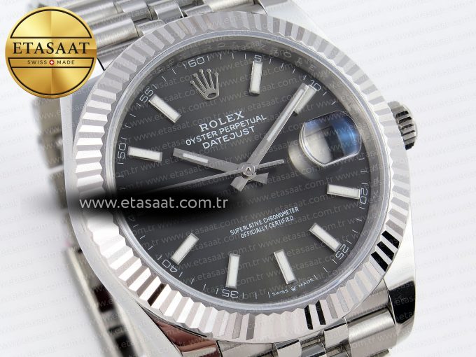 DATEJUST 41MM 126334 904 SS ARF 1:1 BEST EDITION GRAY DIAL STICKS MARKERS ON JUBILEE BRACELET SH3235 - Görsel 5