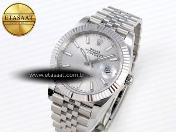 DATEJUST 41MM 126334 904 SS ARF 1:1 BEST EDITION SILVER DIAL STICKS MARKERS ON JUBILEE BRACELET SH3235