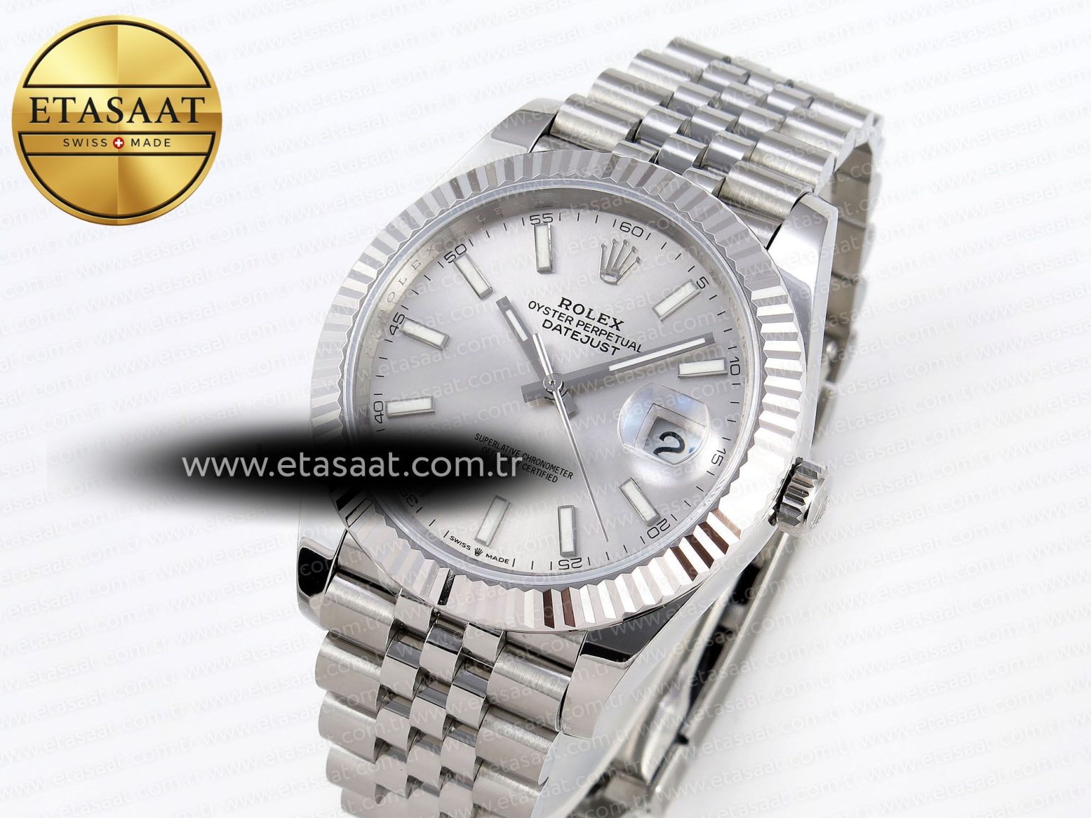 DATEJUST 41MM 126334 904 SS ARF 1:1 BEST EDITION SILVER DIAL STICKS MARKERS ON JUBILEE BRACELET SH3235 - Görsel 2