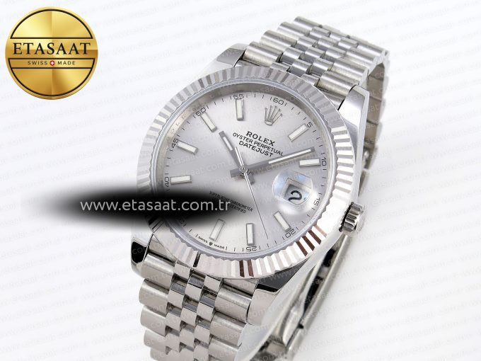 DATEJUST 41MM 126334 904 SS ARF 1:1 BEST EDITION SILVER DIAL STICKS MARKERS ON JUBILEE BRACELET SH3235 - Görsel 2