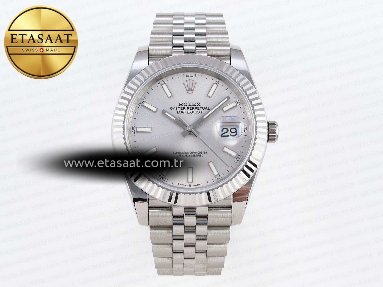 DATEJUST 41MM 126334 904 SS ARF 1:1 BEST EDITION SILVER DIAL STICKS MARKERS ON JUBILEE BRACELET SH3235 - Görsel 3