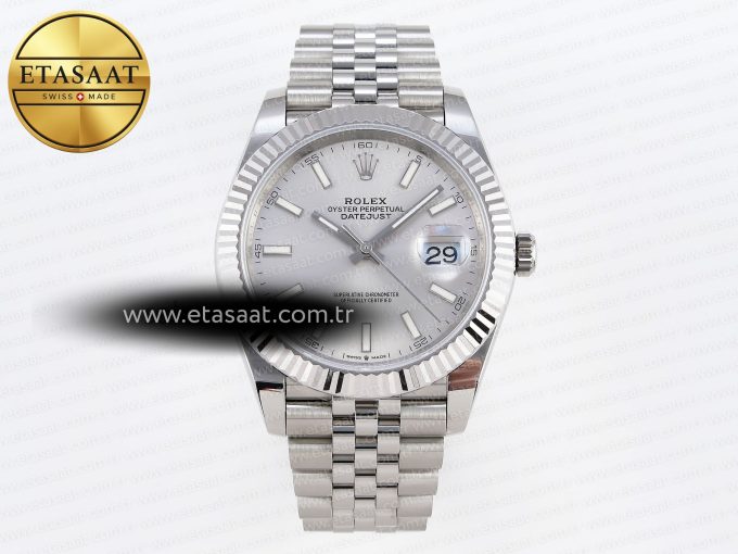 DATEJUST 41MM 126334 904 SS ARF 1:1 BEST EDITION SILVER DIAL STICKS MARKERS ON JUBILEE BRACELET SH3235 - Görsel 3