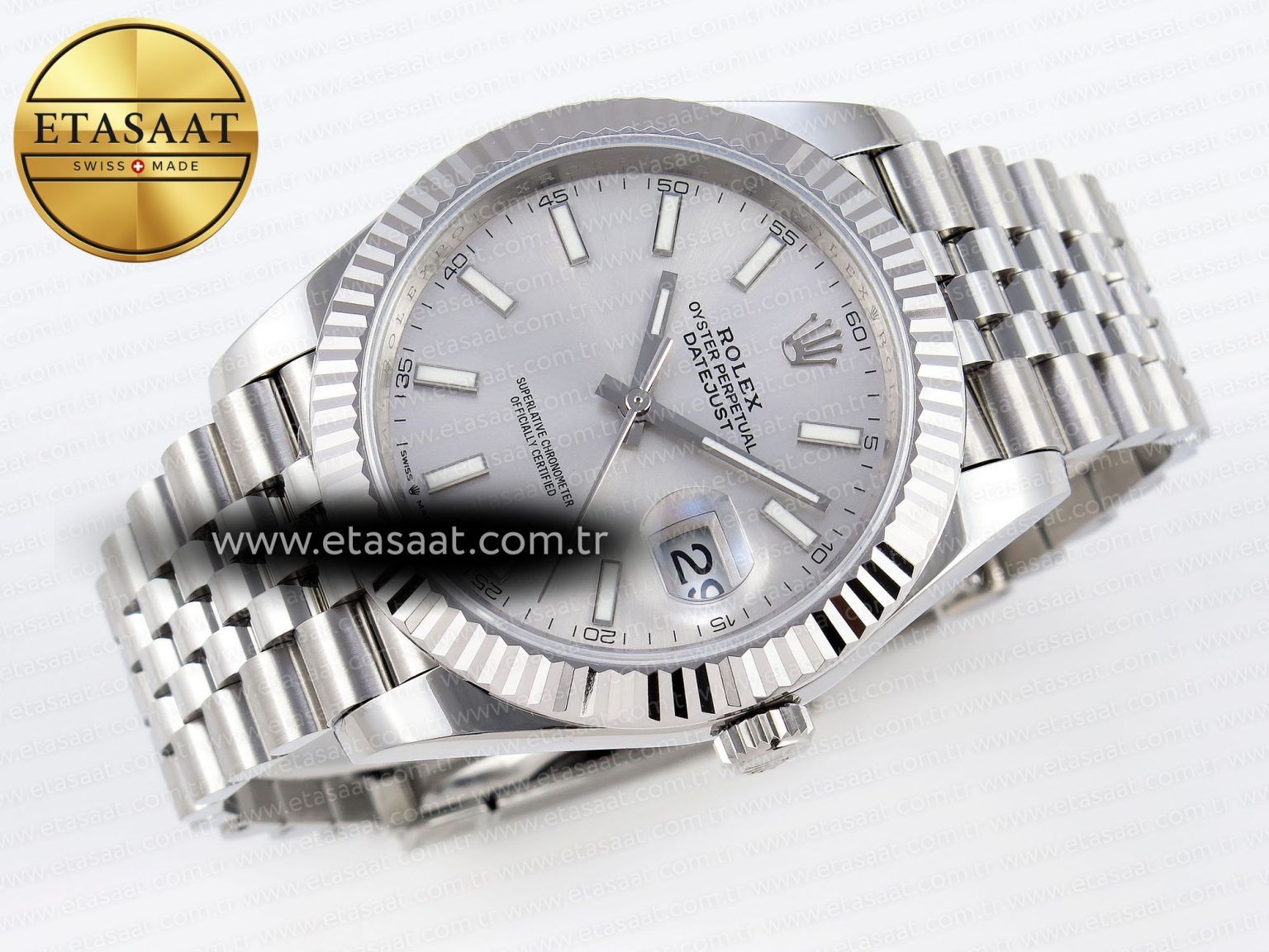 DATEJUST 41MM 126334 904 SS ARF 1:1 BEST EDITION SILVER DIAL STICKS MARKERS ON JUBILEE BRACELET SH3235 - Görsel 6