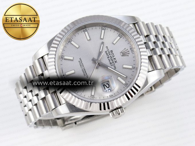 DATEJUST 41MM 126334 904 SS ARF 1:1 BEST EDITION SILVER DIAL STICKS MARKERS ON JUBILEE BRACELET SH3235 - Görsel 6