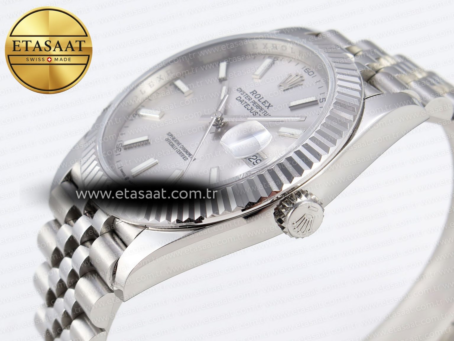 DATEJUST 41MM 126334 904 SS ARF 1:1 BEST EDITION SILVER DIAL STICKS MARKERS ON JUBILEE BRACELET SH3235 - Görsel 8