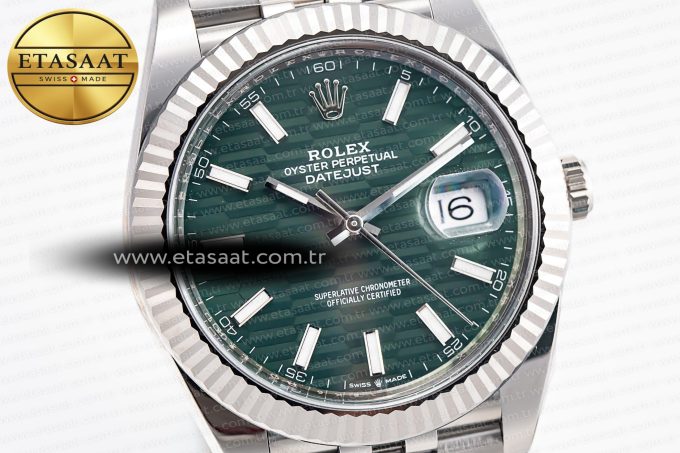 DateJust 41MM 126334 SS Clean Factory 1:1 Best Edition Green Fluted Dial on SS Jubilee Bracelet VR3235 - Görsel 5