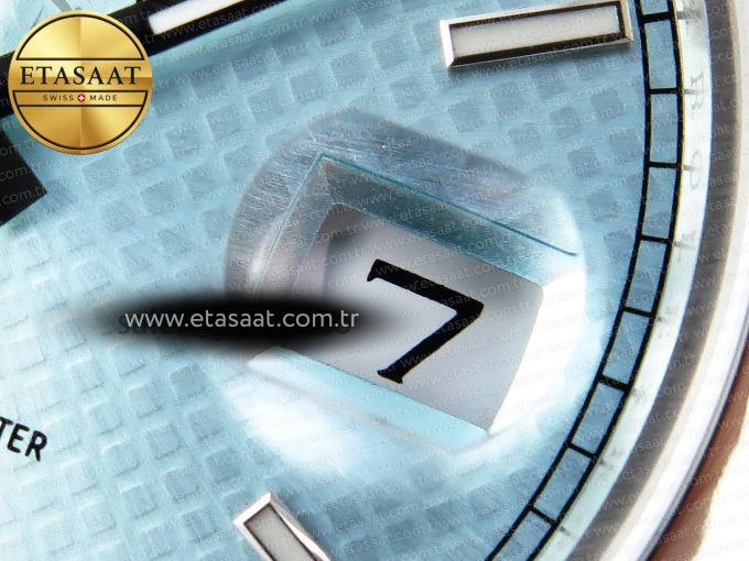 DAY-DATE 40MM 228239 BP NEW DIAL VERSION 904 SS ICE BLUE STICK MARKERS DIAL ON SS PRESIDENT BRACELET A2836 - Görsel 11