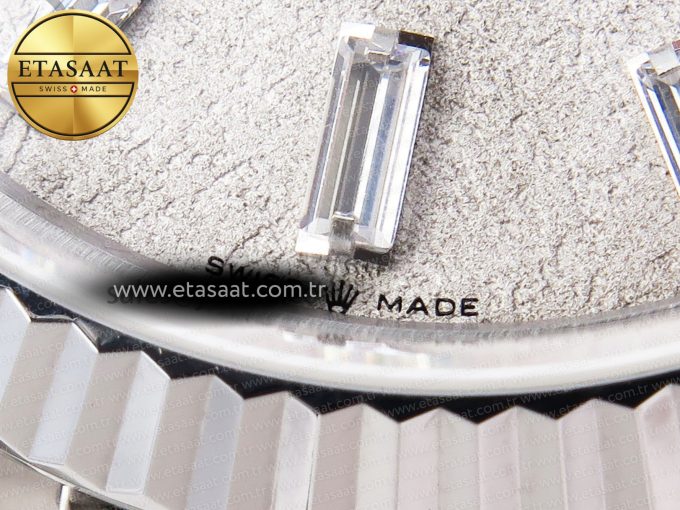 DAY DATE 40MM 228239 SS BP MAKER 1:1 BEST EDITION WHITE METEORITE DIAL T CRYSTAL MARKERS ON SS PRESIDENT BRACELET A2836 - Görsel 18