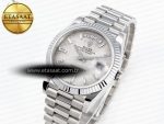 DAY DATE 40MM 228239 SS BP MAKER 1:1 BEST EDITION WHITE METEORITE DIAL T CRYSTAL MARKERS ON SS PRESIDENT BRACELET A2836 - Görsel 2