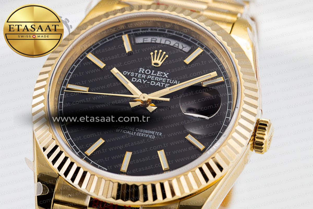 Day-Date II 228238 YG GMF 1:1 Best Edition Black Dial on YG Bracelet A2836 - Görsel 6