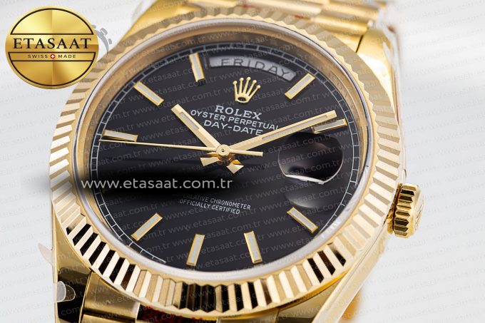 Day-Date II 228238 YG GMF 1:1 Best Edition Black Dial on YG Bracelet A2836 - Görsel 6